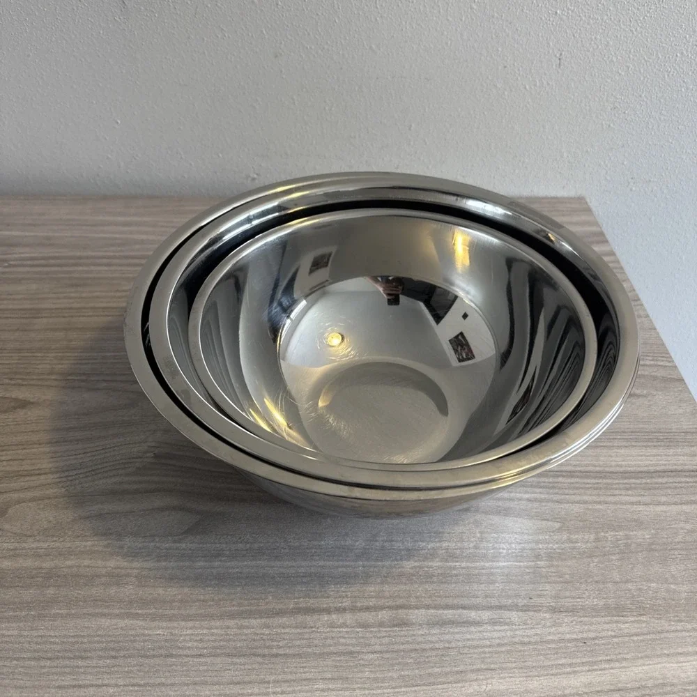Williams Sonoma Open Kitchen Stainless Steel Mixing Nesting Bowls 2 4 6 Quarts